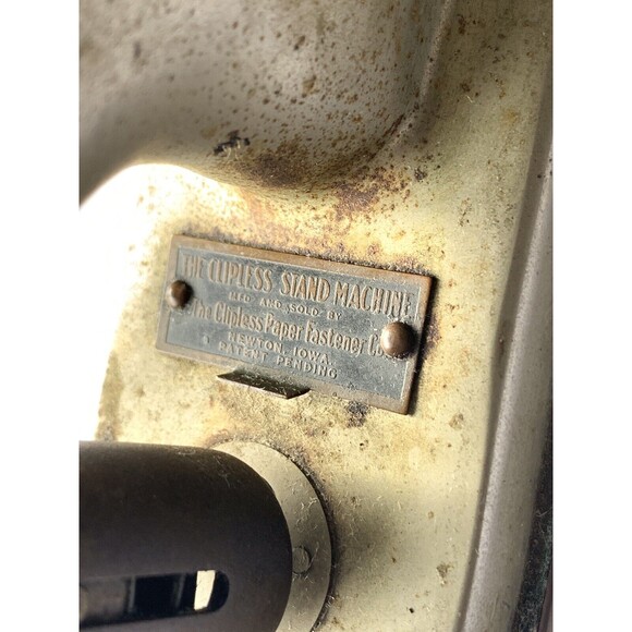 Clipless Stand Machine Made by Clipless Paper Fastener Co Newton Iowa Working - Picture 4 of 9